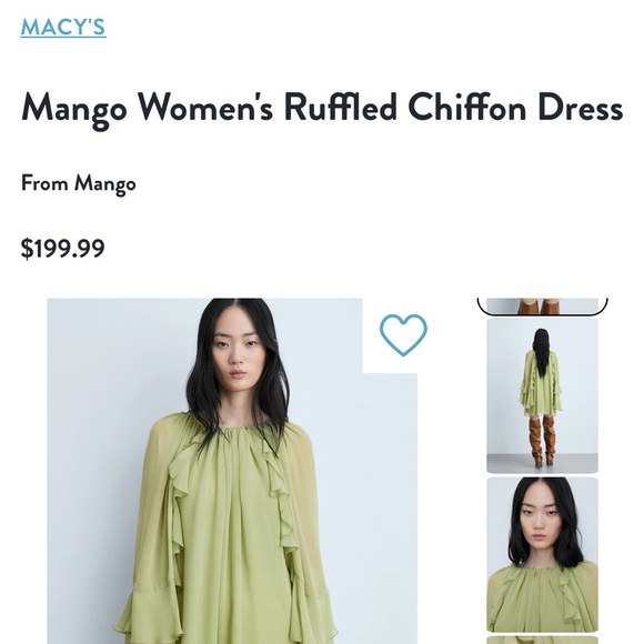 Mango Light Green Ruffled Dress - Picture 6 of 16